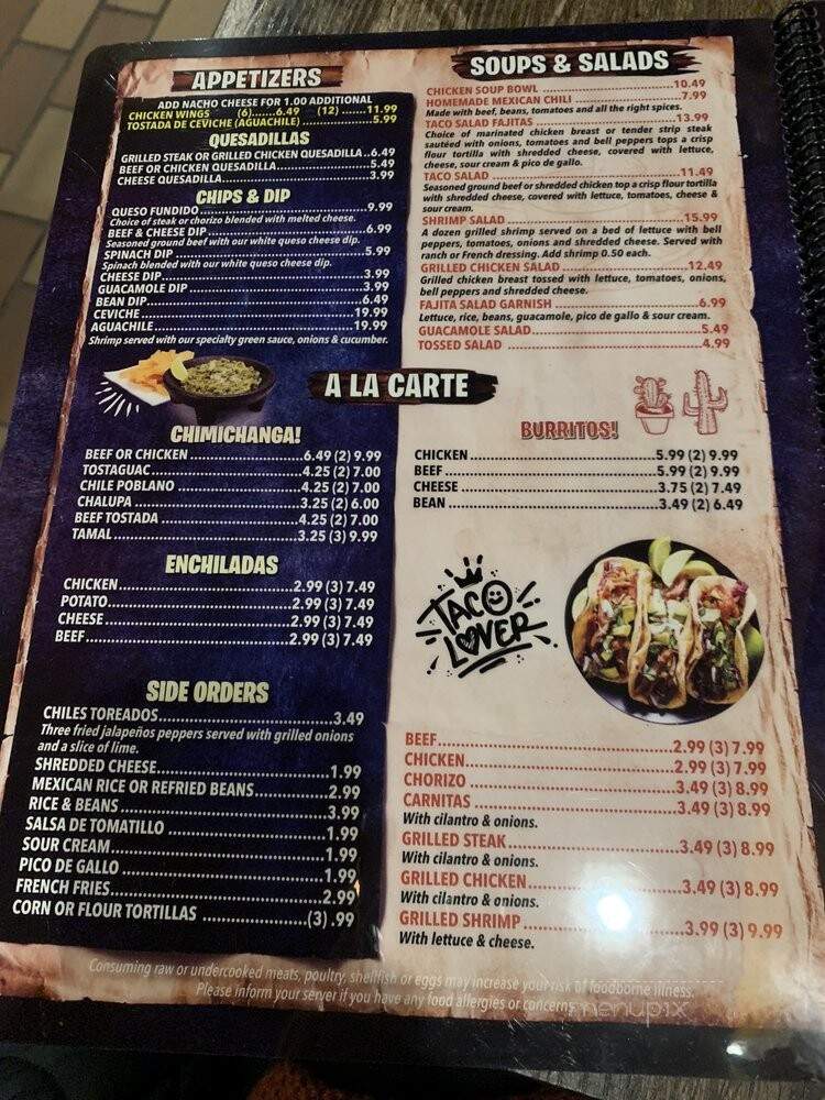 El Centenario Mexican Grill - Grand Rapids, MI menu_pic