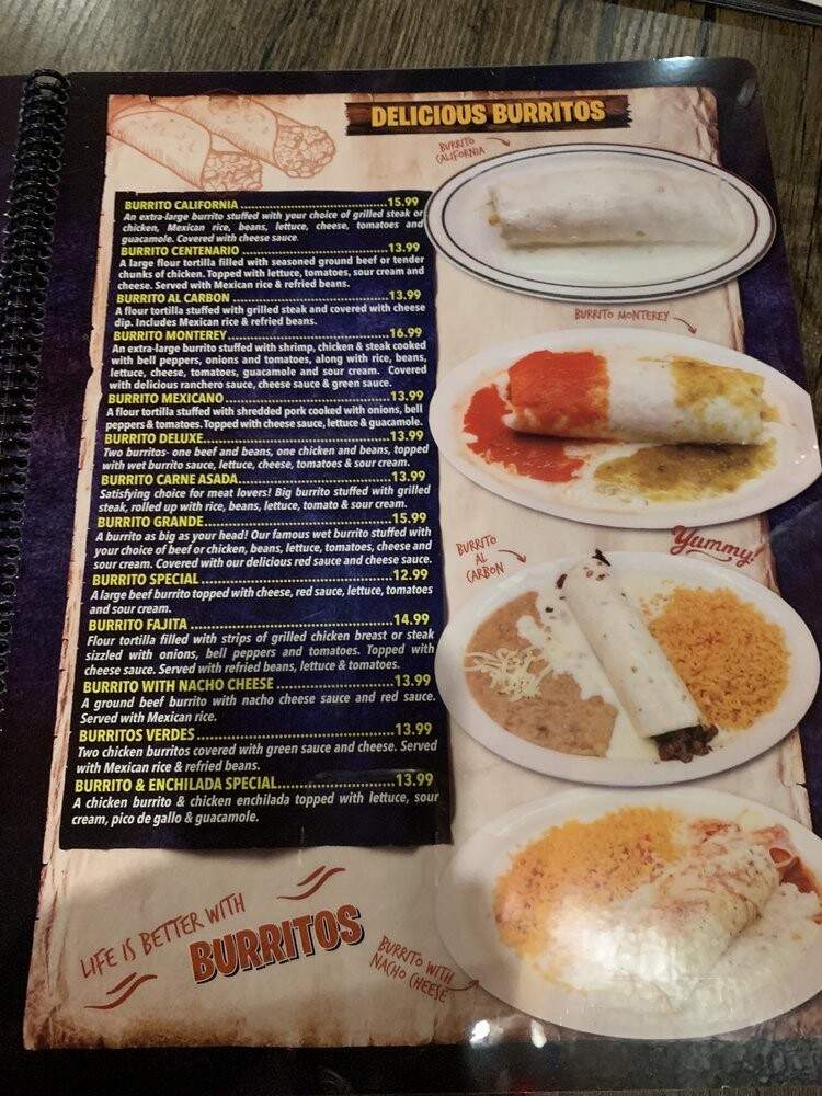 El Centenario Mexican Grill - Grand Rapids, MI menu_pic