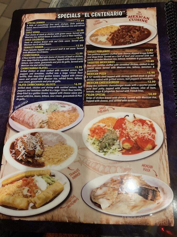 El Centenario Mexican Grill - Grand Rapids, MI menu_pic