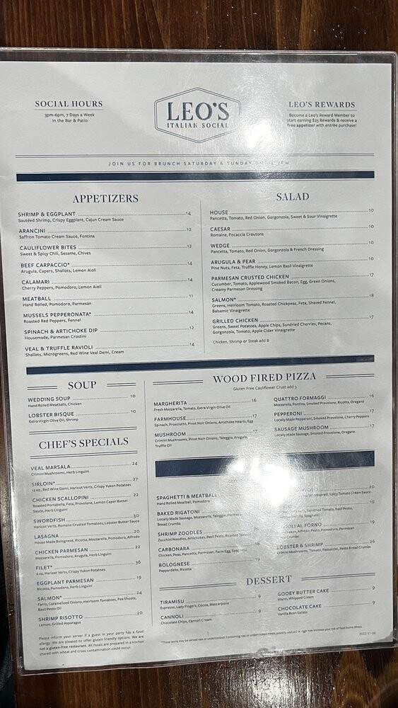 Leos Italian Social - Asheville, NC menu_pic