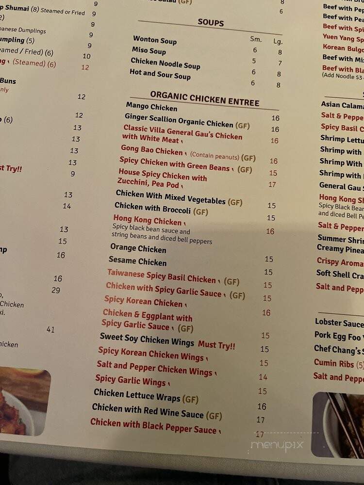 The Villa - Middleton, MA menu_pic