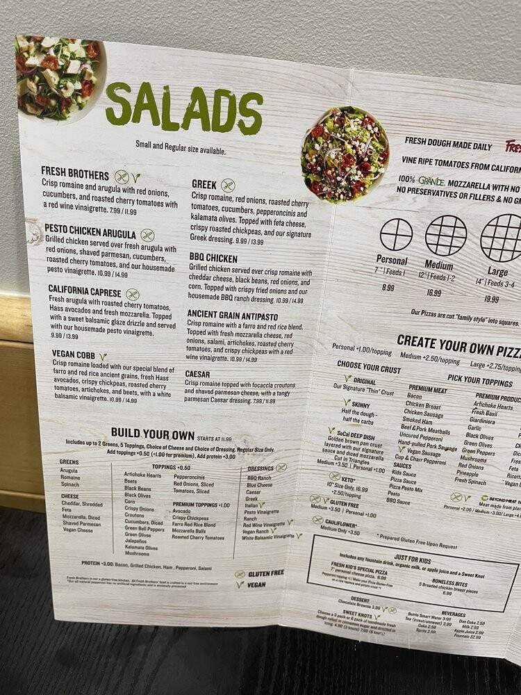 Fresh Brothers - Los Angeles, CA menu_pic