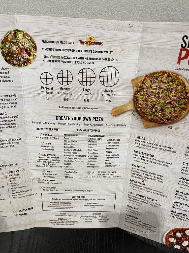 Fresh Brothers - Los Angeles, CA menu_pic