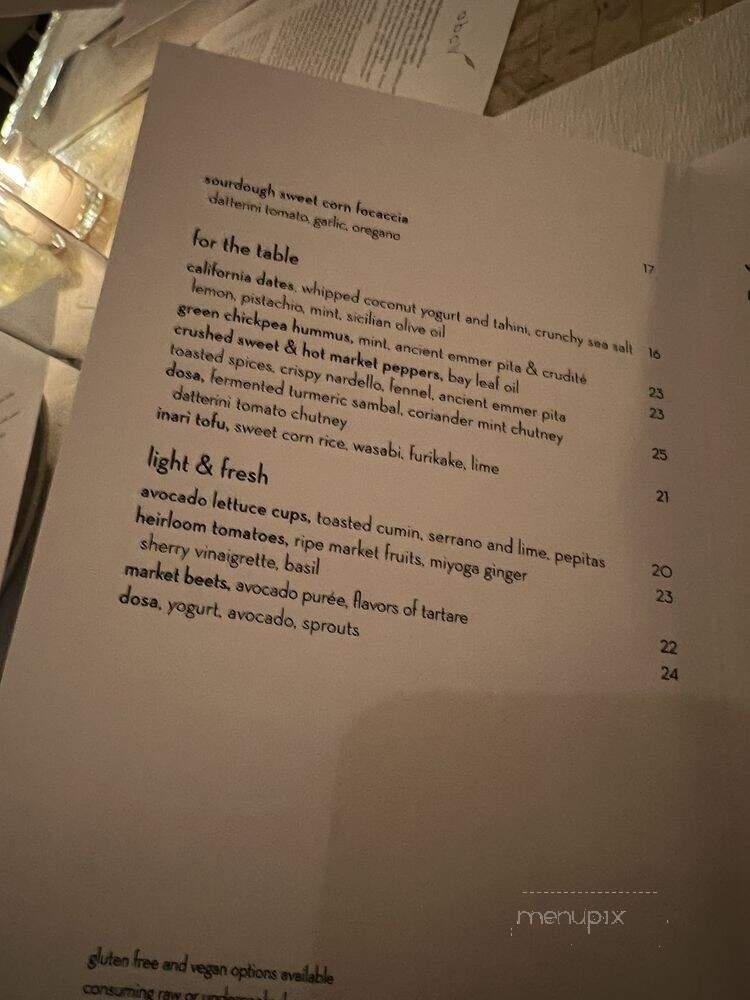 Seeds & Weeds - New York, NY menu_pic