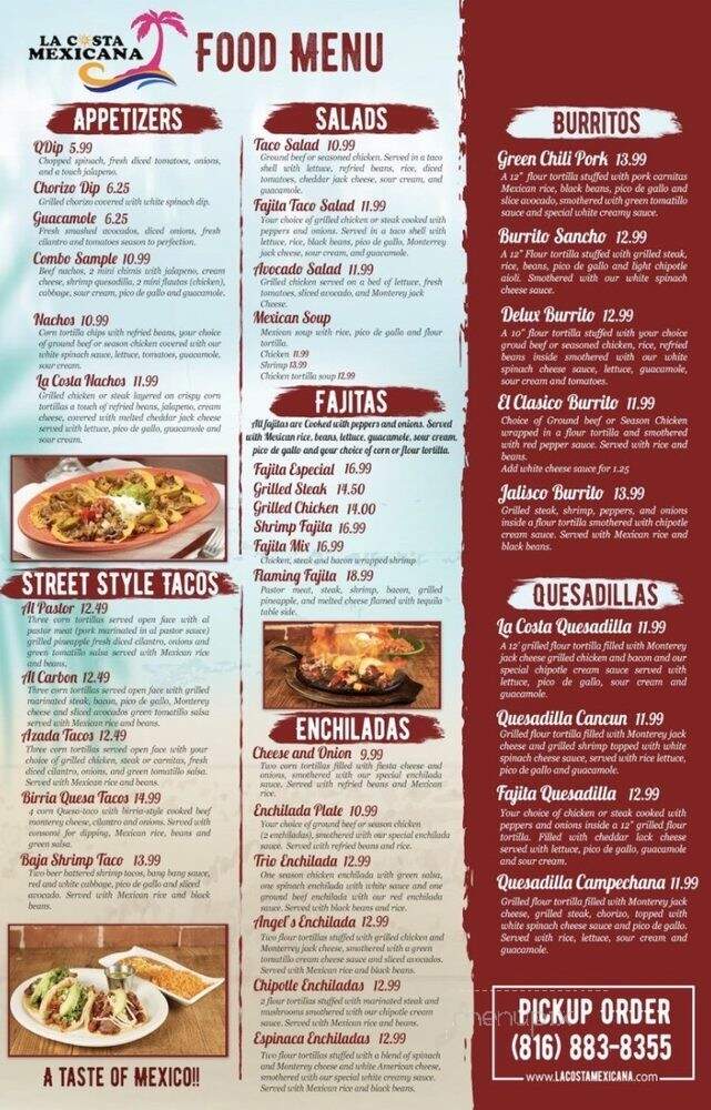 La Costa Mexicana - Parkville, MO menu_pic
