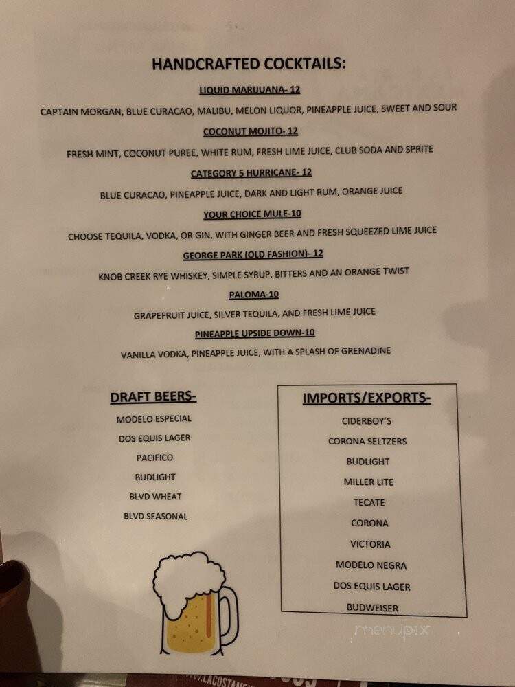 La Costa Mexicana - Parkville, MO menu_pic
