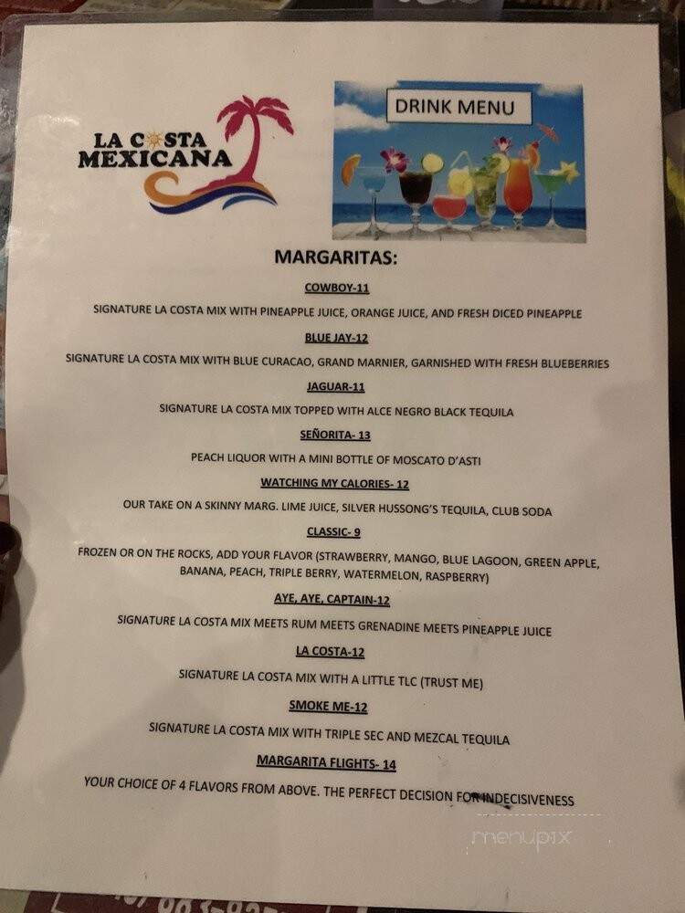 La Costa Mexicana - Parkville, MO menu_pic