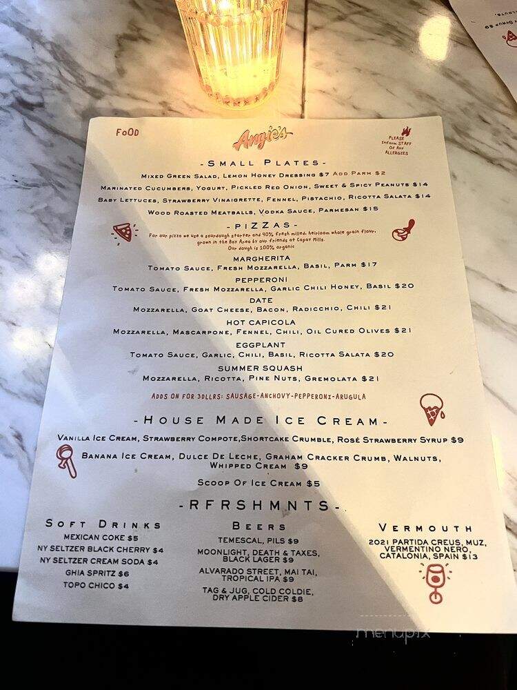 Angie's Pizza - San Francisco, CA menu_pic