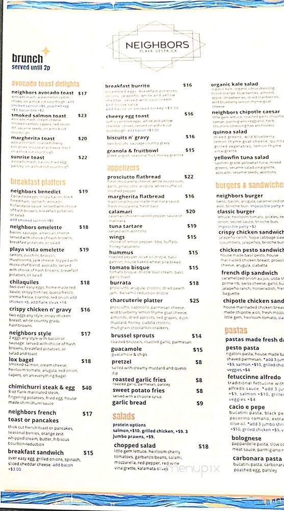 Neighbors - Los Angeles, CA menu_pic