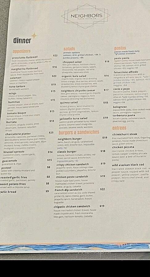 Neighbors - Los Angeles, CA menu_pic