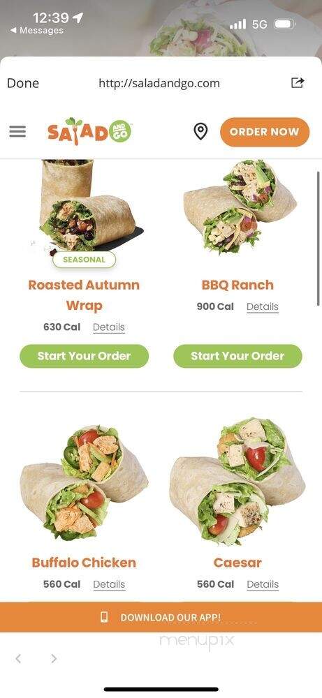 Salad and Go - Rowlett, AZ menu_pic