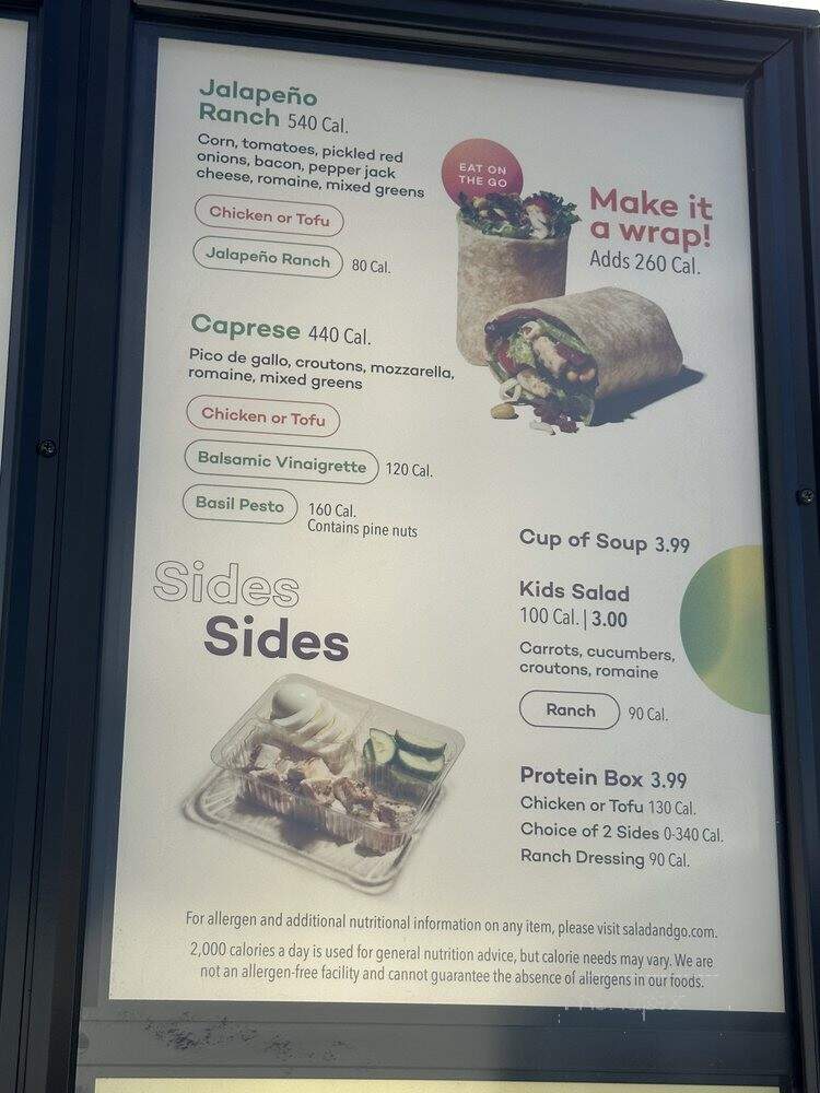 Salad and Go - Rowlett, AZ menu_pic
