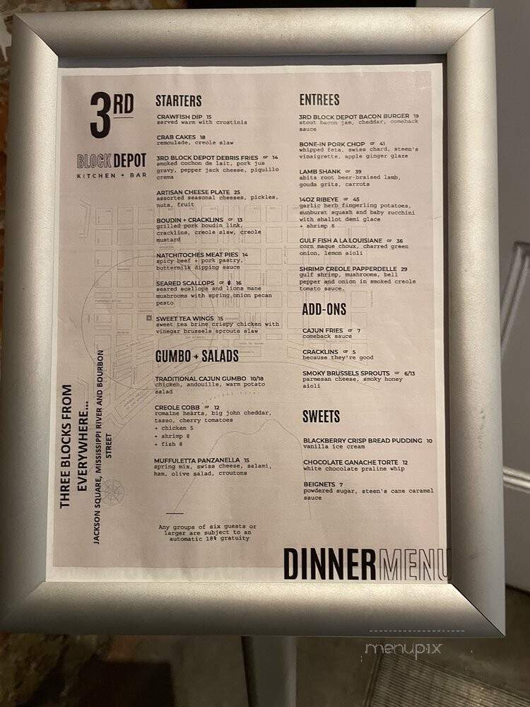 3rd Block Depot Kitchen + Bar - New Orleans, LA menu_pic