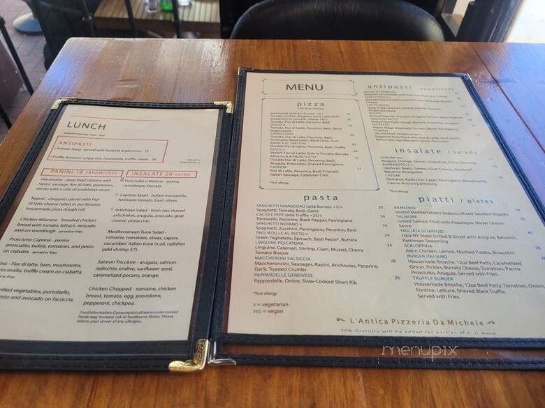 L'antica Pizzeria Da Michele - Santa Barbara, CA menu_pic