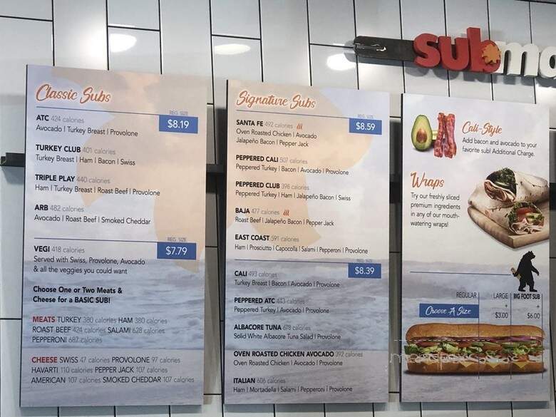 Submarina - San Diego, CA menu_pic