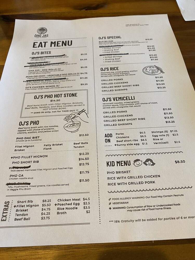 Ong Jas Viet Kitchen - Pearland, TX menu_pic