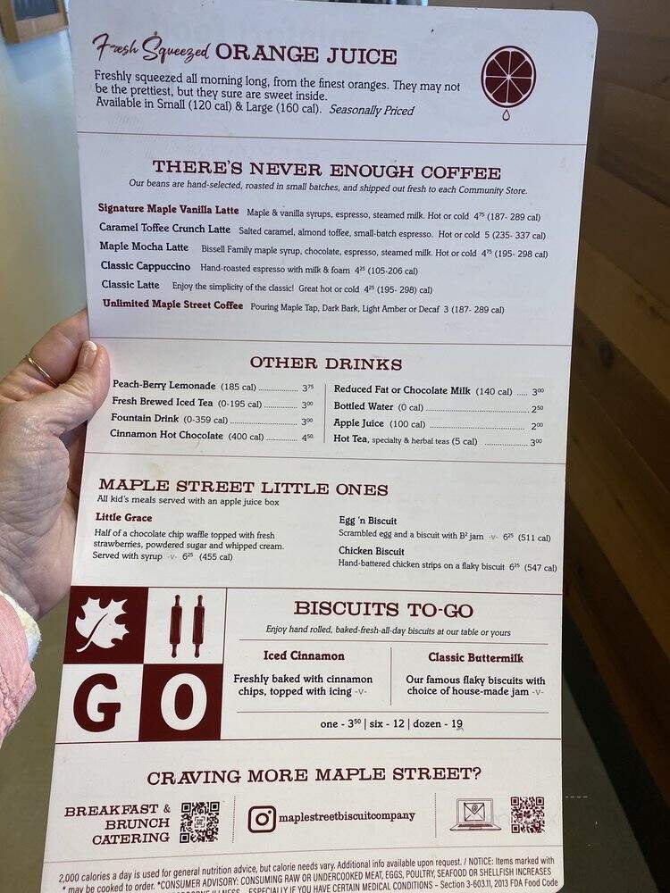 Maple Street Biscuit Company - Kennesaw, GA menu_pic