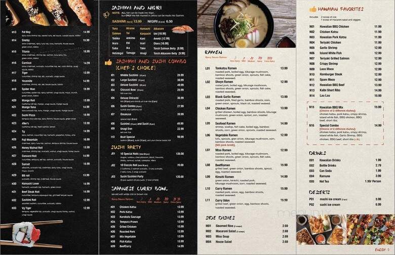 Kyoto Ramen Sushi and Hawaiian BBQ - Concord, CA menu_pic