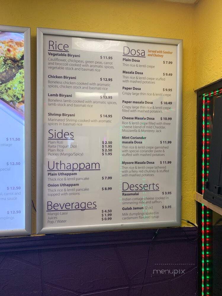 Anna Roti House - Scarborough, ON menu_pic