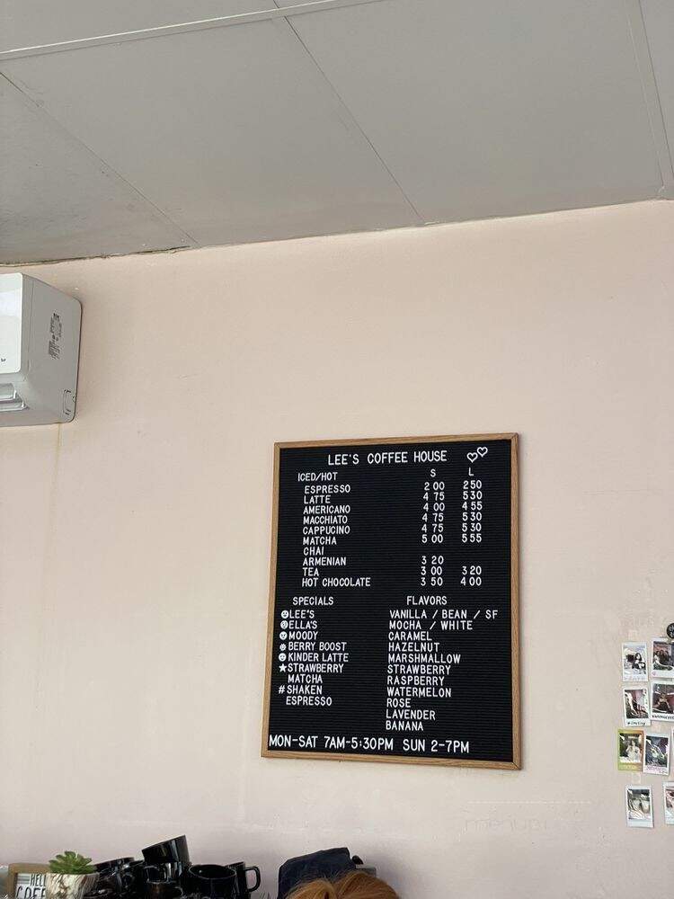 Lee's Coffee House - Glendale, CA menu_pic