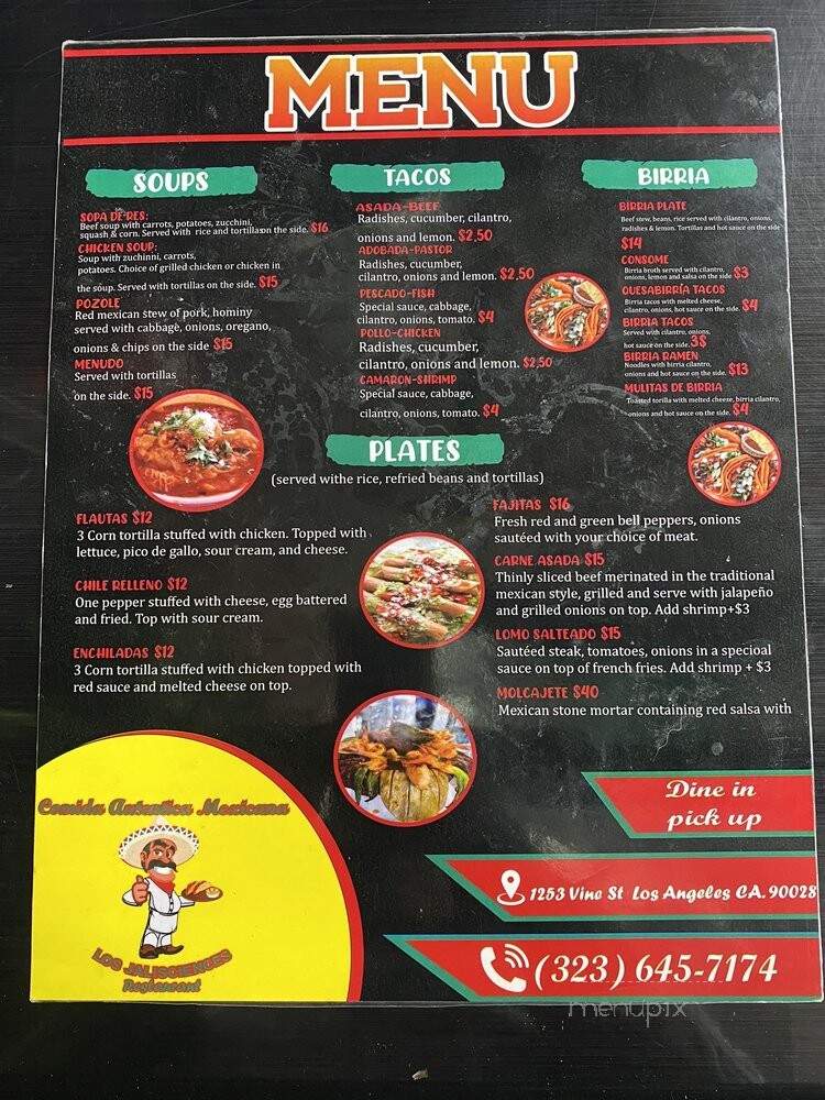 Los Jaliscienses - Los Angeles, CA menu_pic