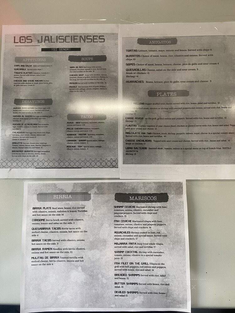Los Jaliscienses - Los Angeles, CA menu_pic