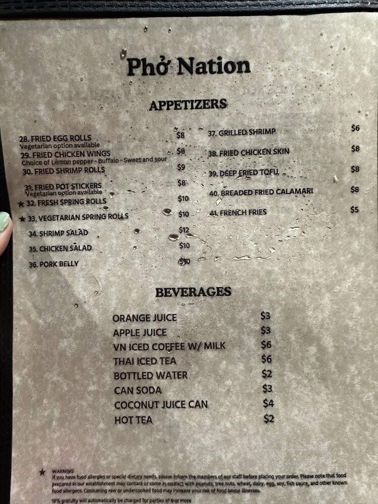 Pho Nation - Alameda, CA menu_pic