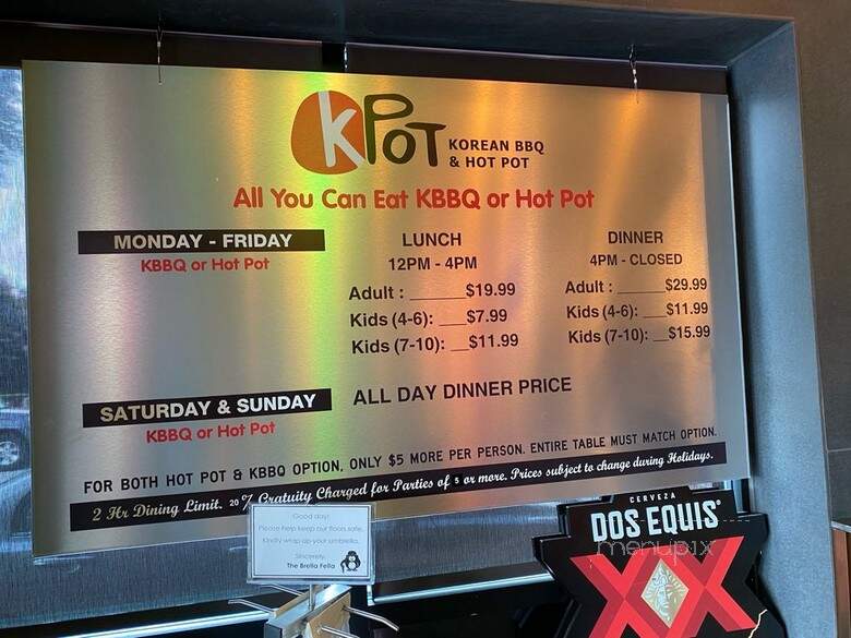 KPOT Korean BBQ & Hot Pot - Atlanta, GA menu_pic