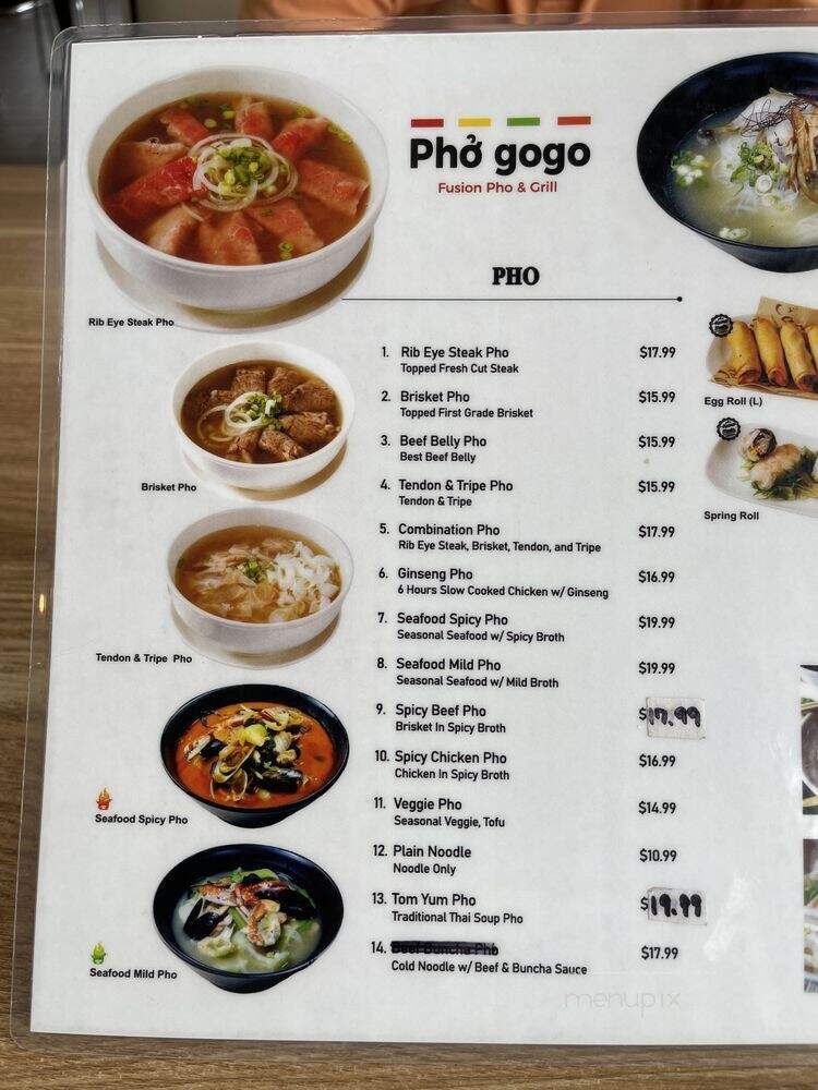 Pho Gogo - Los Angeles, CA menu_pic