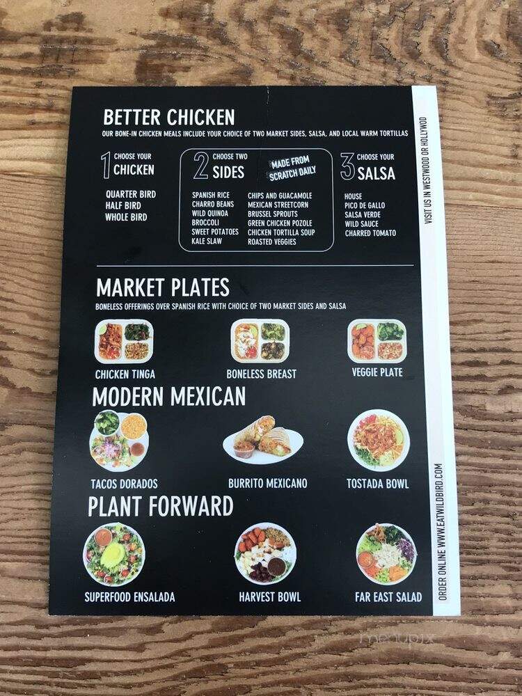 Wildbird - Los Angeles, CA menu_pic