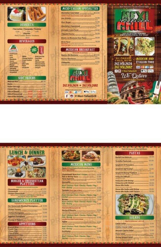 Mexi-Talian Grill Restaurant - Philadelphia, PA menu_pic