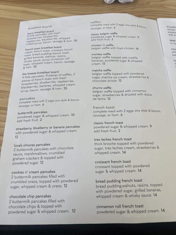 The Breeze Cafe - Newark, CA menu_pic