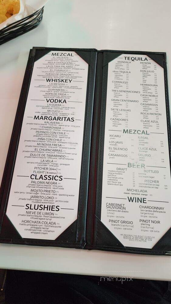 Kalaveras - Hollywood, CA menu_pic