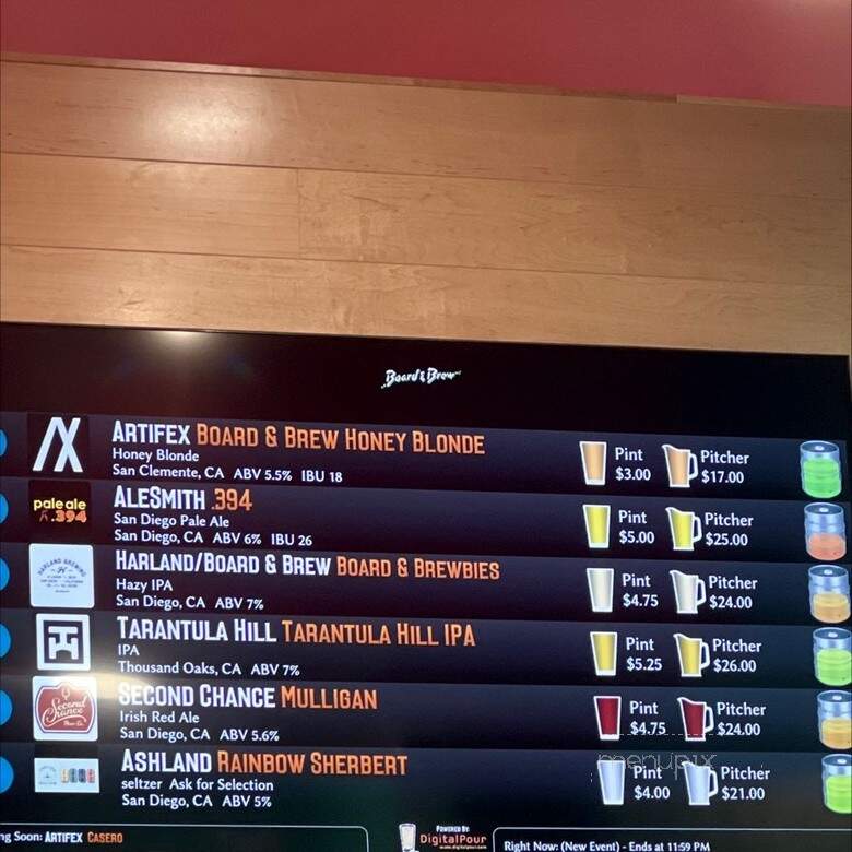 Board & Brew - San Diego, CA menu_pic