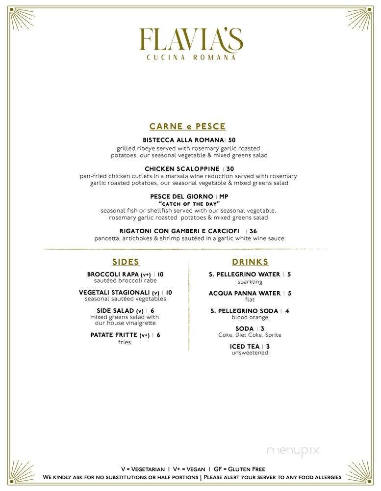 Flavia's Cucina Romana - Asbury Park, NJ menu_pic