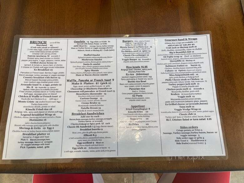 Cafe Ez - Elkridge, MD menu_pic