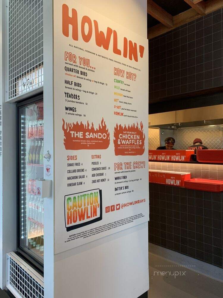 Howlin' Ray's - Pasadena, CA menu_pic