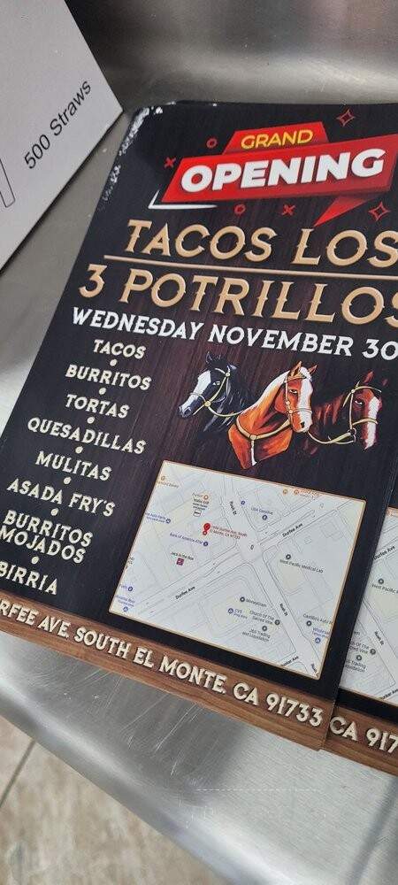 Taco Los 3 Potrillos - South El Monte, CA menu_pic