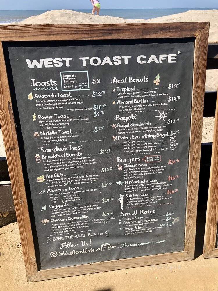 West Toast Cafe - San Clemente, CA menu_pic