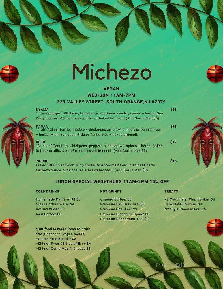 Michezo - South Orange, NJ menu_pic