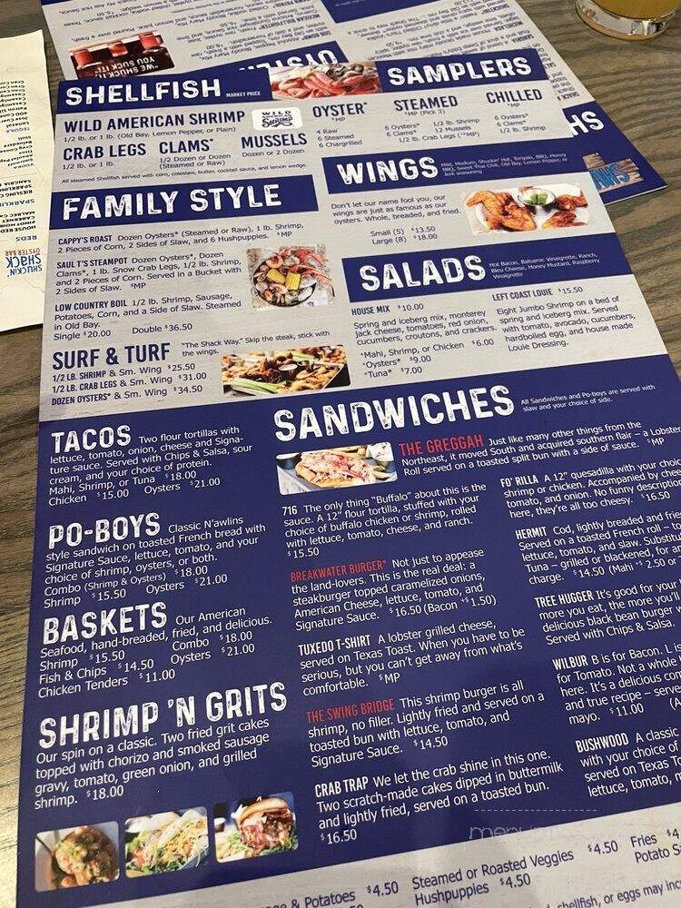 Shuckin' Shack Oyster Bar - Naperville, IL menu_pic