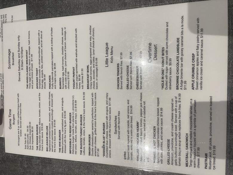 The Hive Sports Bar & Grill - Anaheim, CA menu_pic