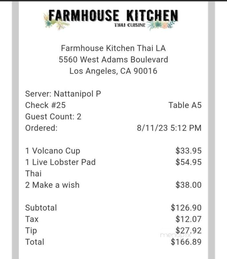Farmhouse Kitchen Thai Cuisine - Los Angeles, CA menu_pic