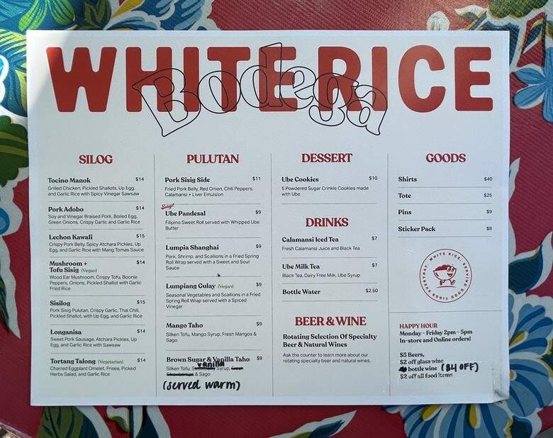 White Rice Bodega - San Diego, CA menu_pic