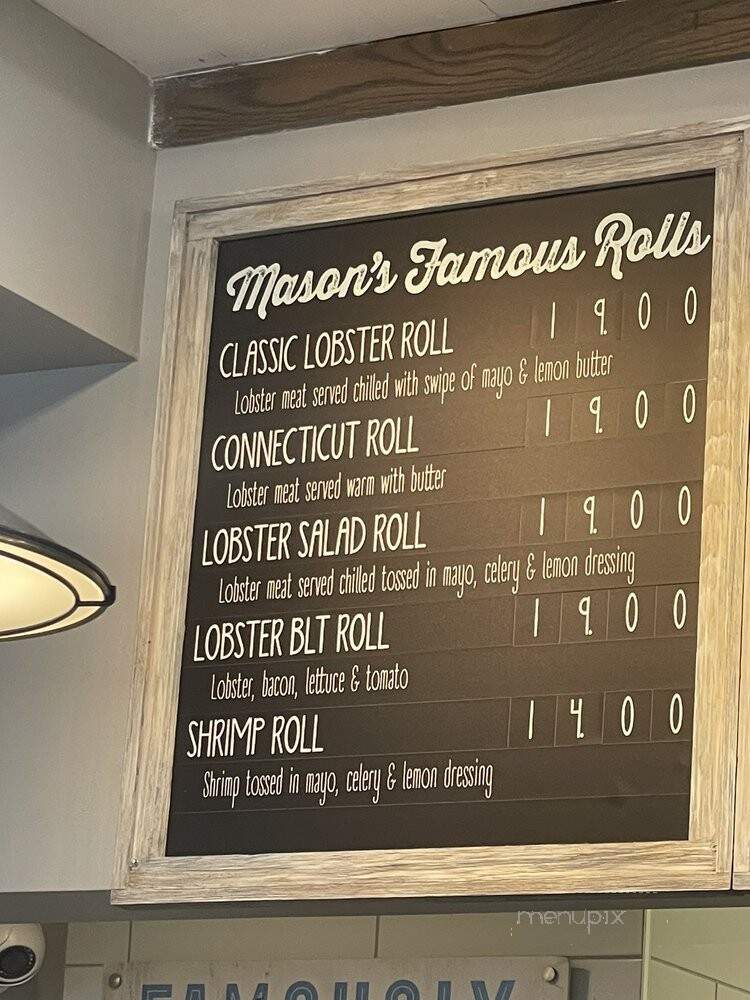 Mason's Famous Lobster Rolls - Washington, DC menu_pic