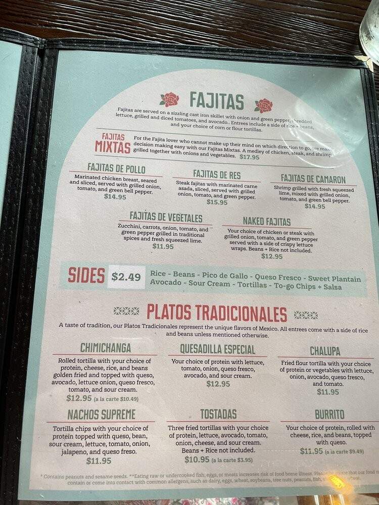 Three Amigos Mexican Kitchen & Cantina - Charlotte, NC menu_pic