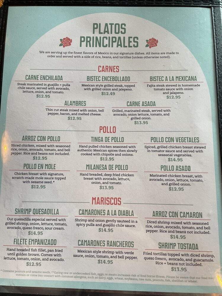 Three Amigos Mexican Kitchen & Cantina - Charlotte, NC menu_pic