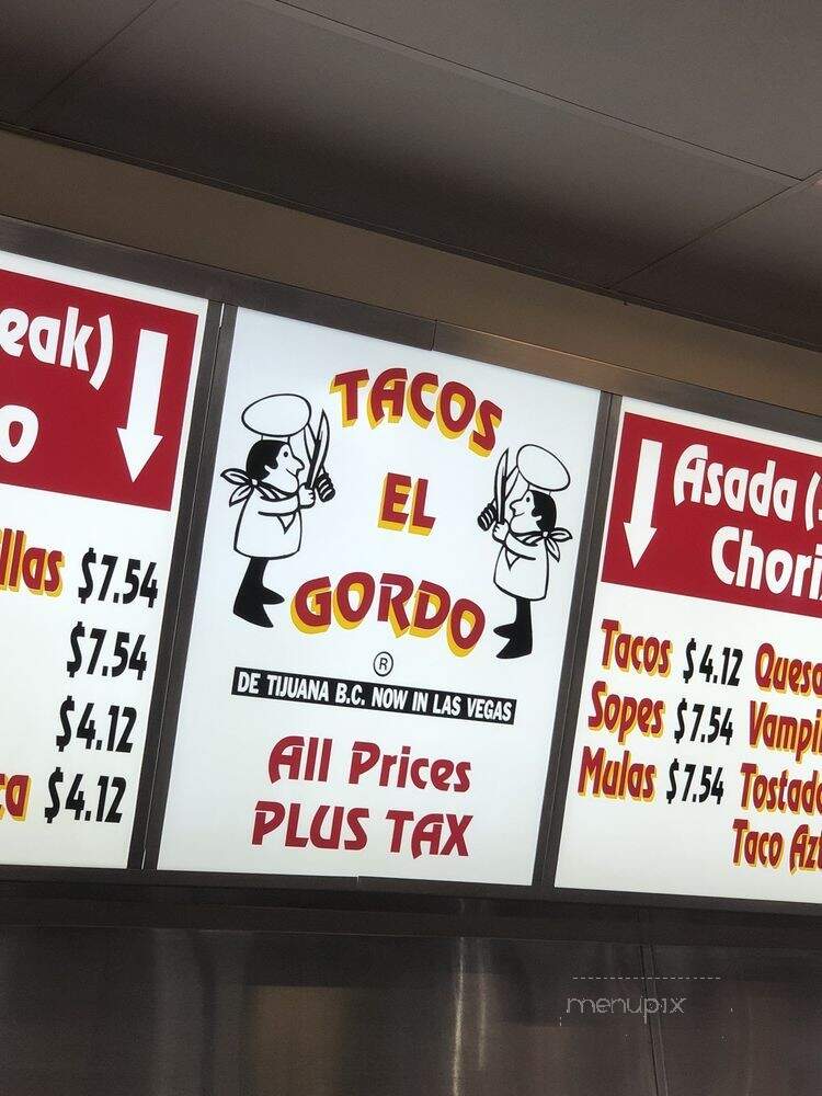 Tacos El Gordo - Las Vegas, NV menu_pic
