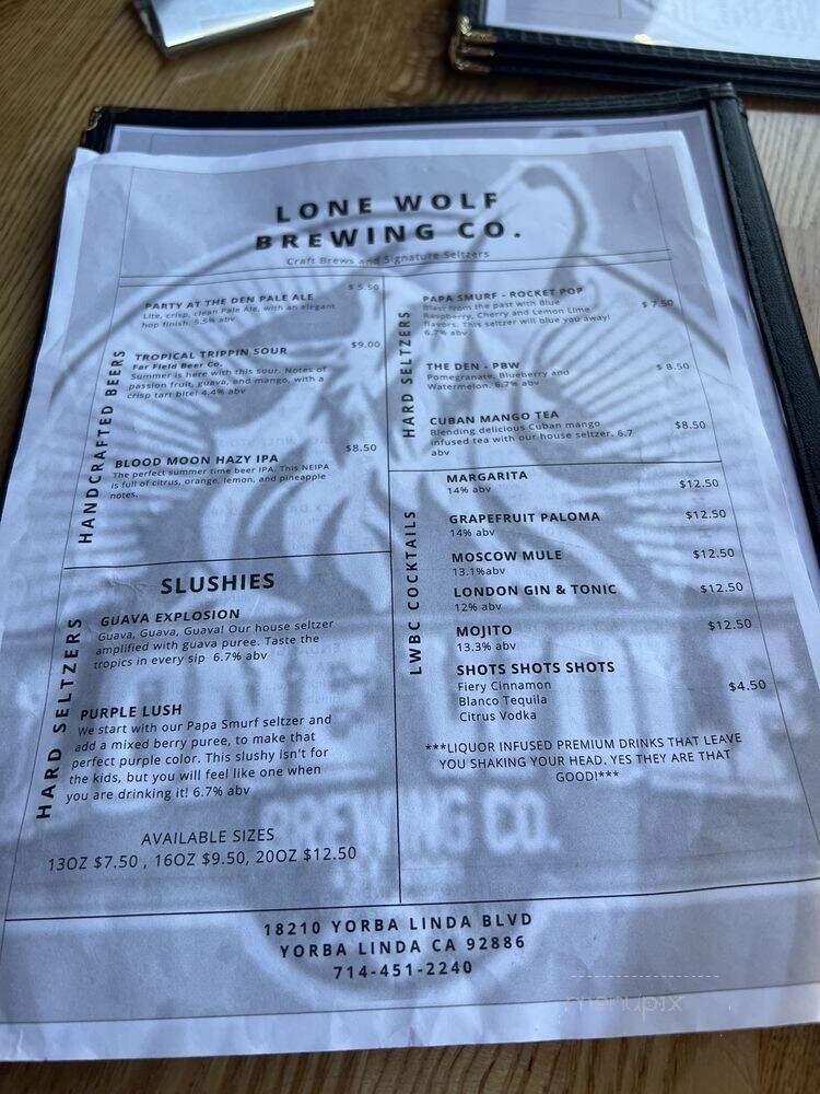 Lone Wolf Brewing - Yorba Linda, CA