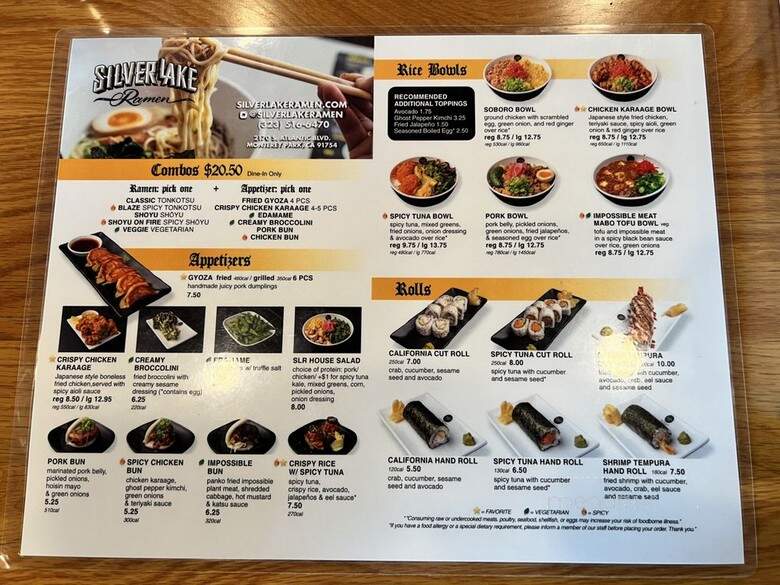 Silverlake Ramen - Burbank, CA menu_pic